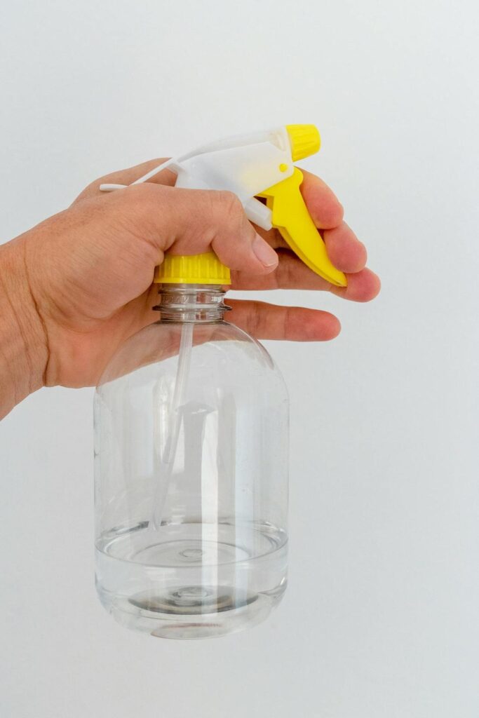 transparent spray bottle